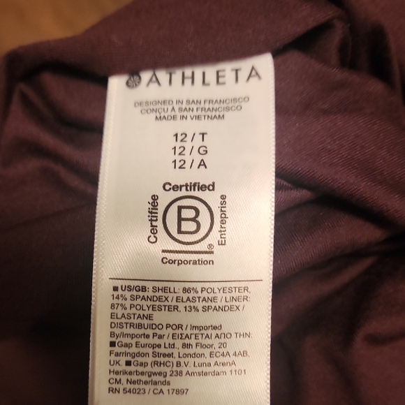 Athleta Attitude Lined Jogger Pants Women’s Size 12 Tall Plum Burgundy Warm Line - Picture 4 of 4